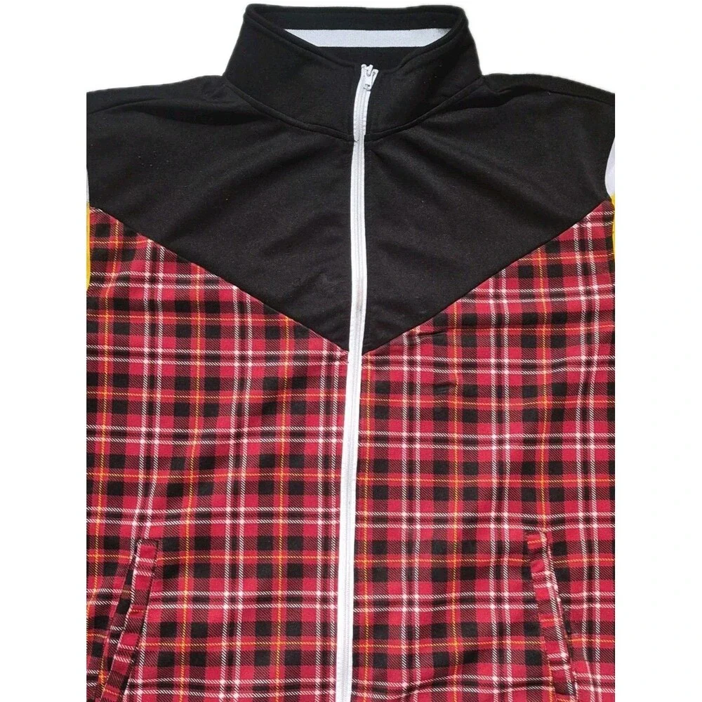 Vintage 1994 Bleecker & Mercer Red Plaid Zip Up Jacket Men’s Size XXL